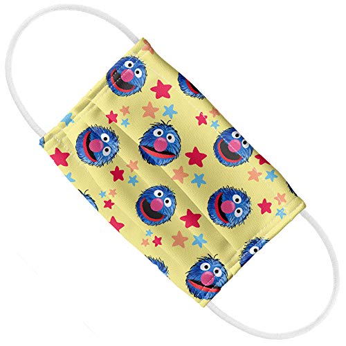 Sesame Street Kids Grover Pattern 1-Ply Reusable Face Mask Covering with Adjustable Nose Wire