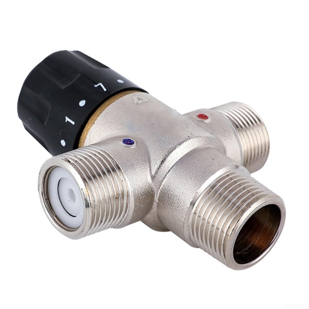 Válvula mezcladora termostática para calentador solar, 3/4 pulgadas DN20 para BSP latón unidireccional agua caliente y fría válvula mezcladora termostática automática