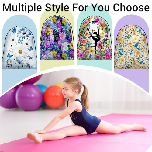 Image of Colorful Wildflowers Painting Grip Bag for Gymnast Purple Small Gymnasts Gymnastics Grip Bag