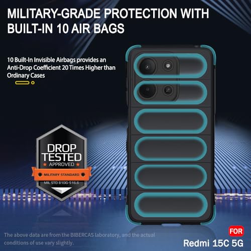 Image of TheGiftKart Liquid Silicon Back Cover Case for Mi Redmi 15C 5G | Shockproof Military Grade Protection | Micro-Fibre Cloth On Inner Side | Anti-Slip Grip Case for Redmi 15C 5G (TPU, Black)