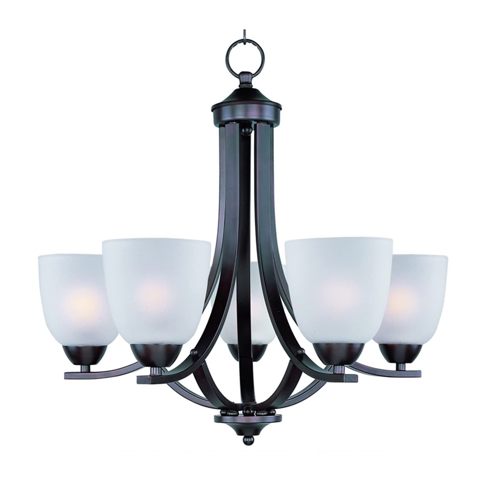Lustre créatif 5 têtes de salon et salle à manger, luminaire peint noir 24 x 20,4 pouces