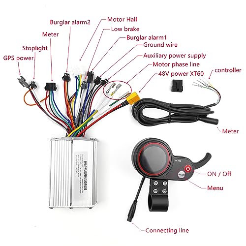 Controlador de scooter elétrico 48V 20A, controlador sem escova, componente de controlador de motor