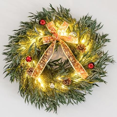 Ethereal Lomoer 18" LED Christmas Wreath Cover