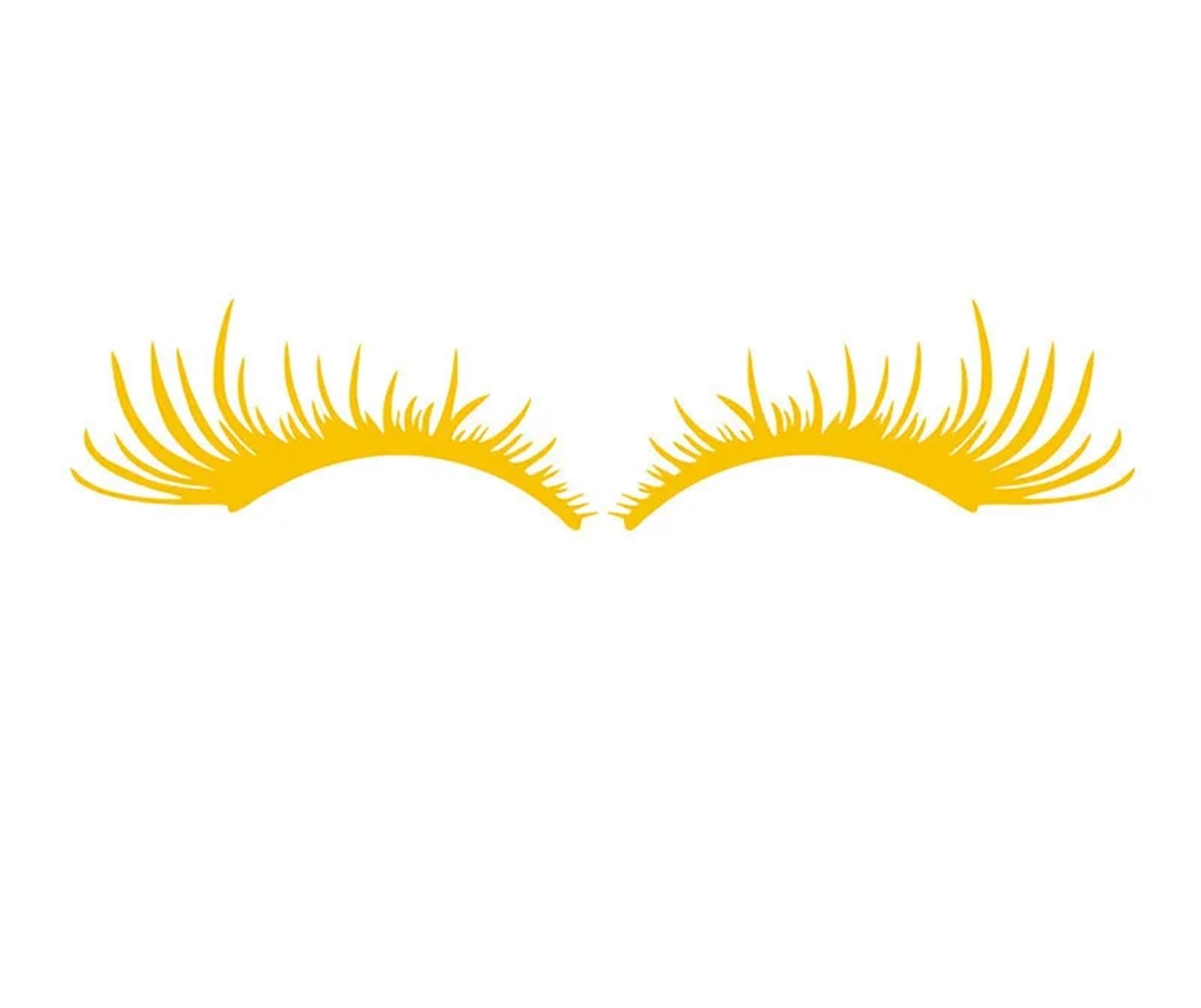 Car Eyelashes 2PCS Car False Eye Lash Funny Eyelash Headlight Sticker Eyelashes Auto Head Lamp Decoration Decals Auto Accessories Headlight Eyebrows(Yellow)