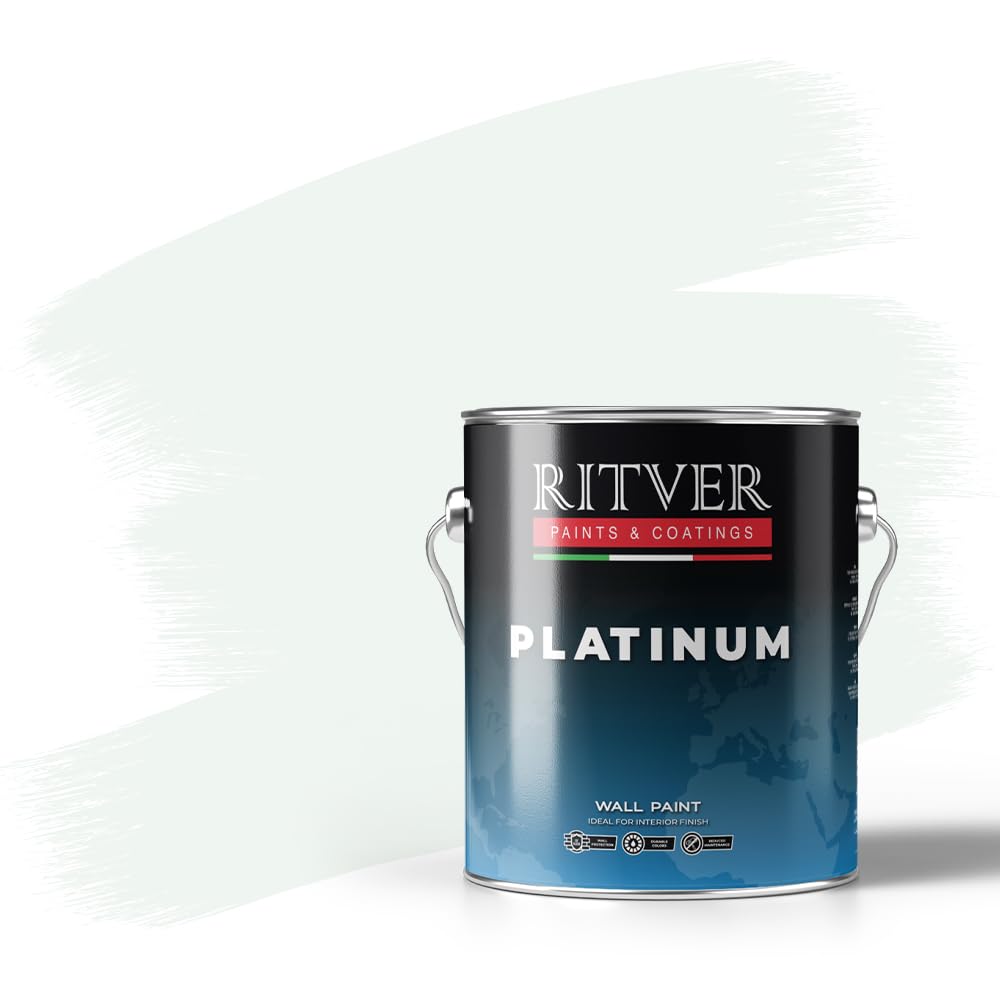 RITVER Premium water-based Wall Paint Emulsion 3.6 Liter,Grey Silver, odorless, drip & splash resistant, Indoor, high opacity, RP-110, Matte Finish