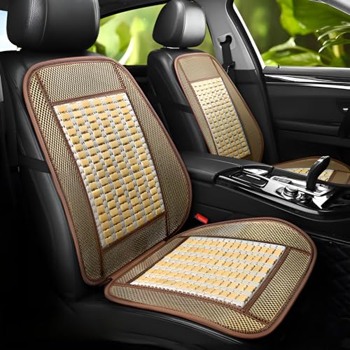車シートカバー 竹製 クールマット 夏用 通気性 接触冷感 座ぶとん 背あて 蒸れ防止 汗対策 抗菌性 涼しい 快適ドライブ 暑さ対策 腰サポート 背もたれ ヘッドレスト 車用 取付簡単 運転席 助手席 車シート カー用品 快適運転