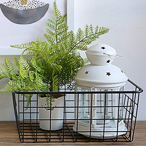 Lot De 2 Paniers De Rangement En Fil Métallique ZOENHOU 28x22x12cm - Noir, Salle De Bain Cuisine Bureau