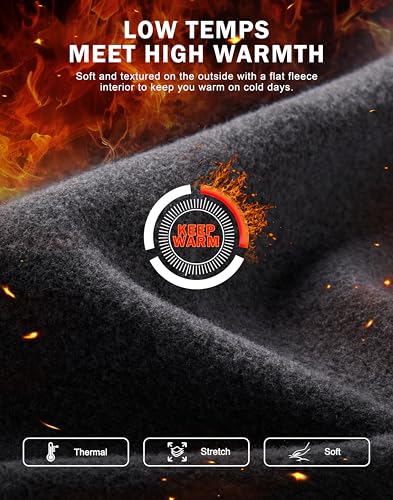 Pudolla Men's Fleece Lined Joggers Sweatpants with Zipper Pockets Winter Warm Pants for Men Running Workout Gym Athletic4