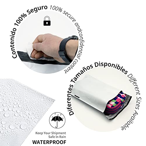 Versandtaschen, Plastikumschläge zum Versand von Kleidung, Schuhe, Zubehör usw. Plastiktüte Weiß beständig und sicher, Verpackungsbeutel für Versand - Ofituria (100 Stück, 175x250+40mm)