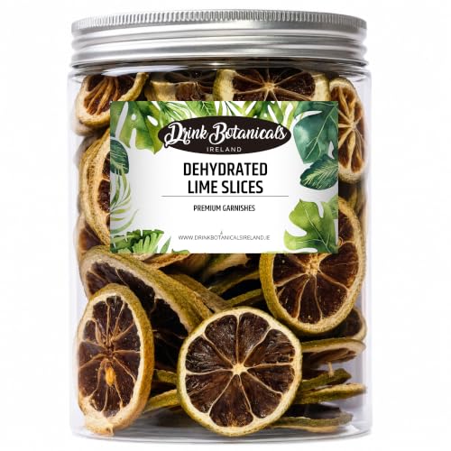 Dehydrated Dried Lime Slices Wheels | 100 + Slices | 100% Natural No Added Sugars | Cocktails, Wreath Making, Tea, Cakes, Garnish Decoration | Limes for Cocktails | PET Jar | 3.9 OZ, 110 Grams