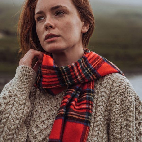 Biddy Murphy Fine 100% Irish Lambswool Plaid Scarf, Soft & Warm, Celtic Tartan Check, Imported - Image 3