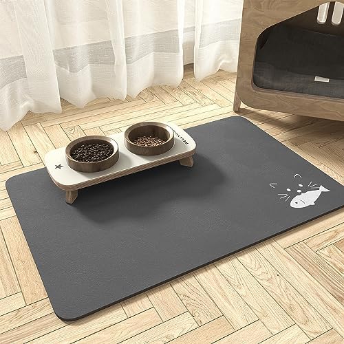 MontVoo-Absorbent Pet Food Mat-Dog Food Mat Anti Stains Quick Dry Dog Mat for Food and Water Bowls-Dog Water Bowl Mat for Messy Drinker-Pet Supplies Mat for Dog Cat Puppy Kitten etc