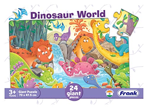 Image of Frank Dinosaur World Giant Floor Jigsaw Puzzle (24 Cardboard Pieces) for Preschool Kids - Fun & Challenging Brain Booster Games - for Focus and Memory | Age 3 Years Old & Above - 15307