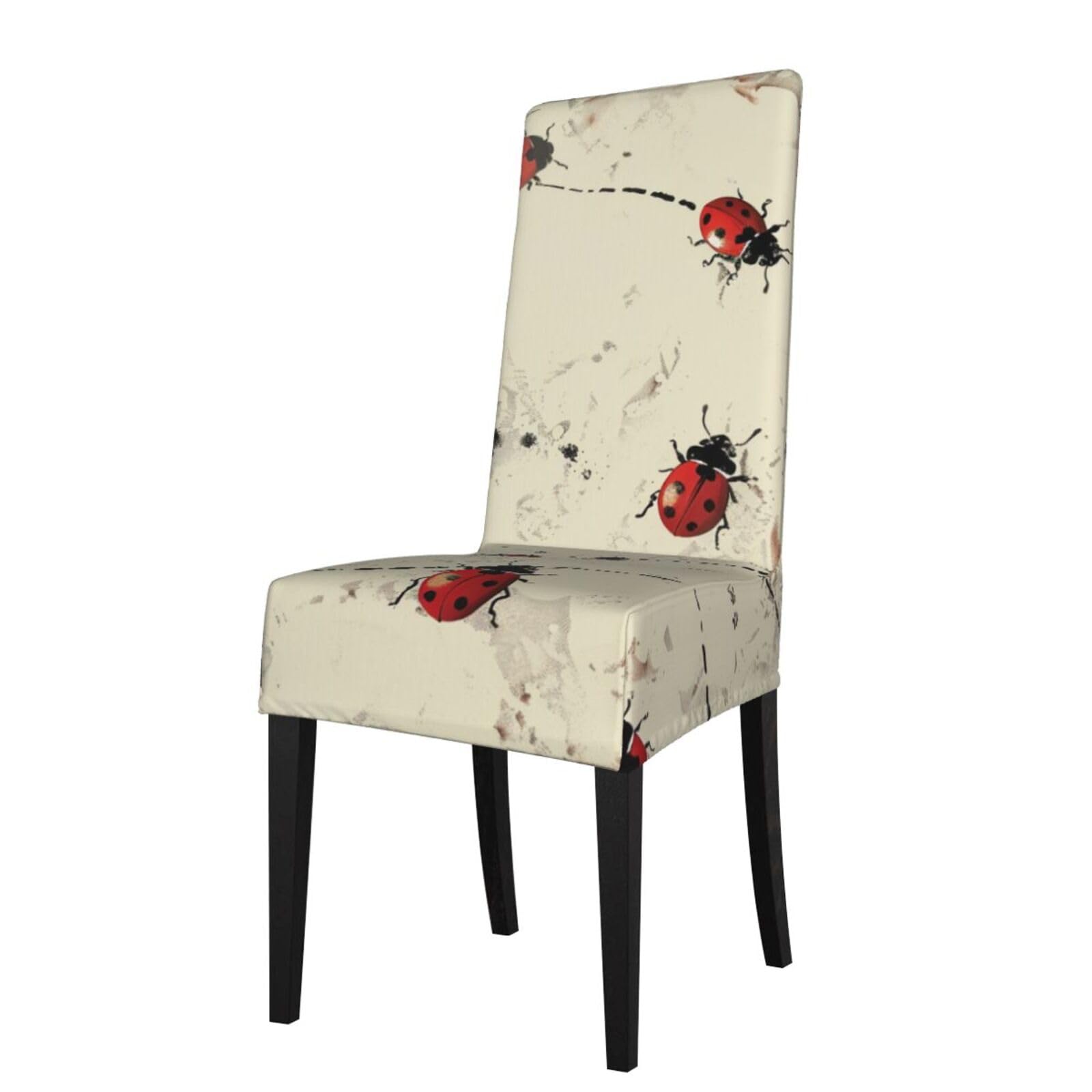 WPKJU Art Ladybug Tracks Print Print Dining Chair Covers Removable Chair Seat Covers Decorative for Kitchen & Bar Stools