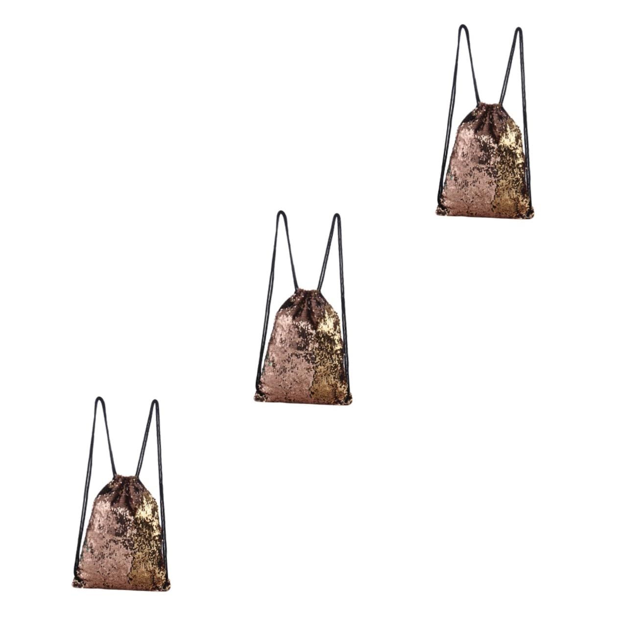 3piezas Mochila Deportiva Brillante Lentejuelas Para Mujer Bolsa De Cuerda De Playa y Actividades Al Aire Ligera y Cómoda Para Estudiantes y