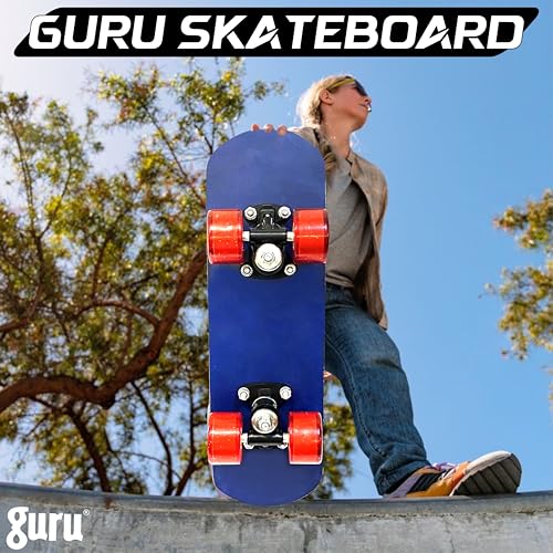 Image of GURU Skateboard, Wooden Non-Slip Skateboard for Kids, Adult, Casterboard /Skate Board /Hoverboard /Longboard for Beginners, Learners, Training Purpose for All Age Group