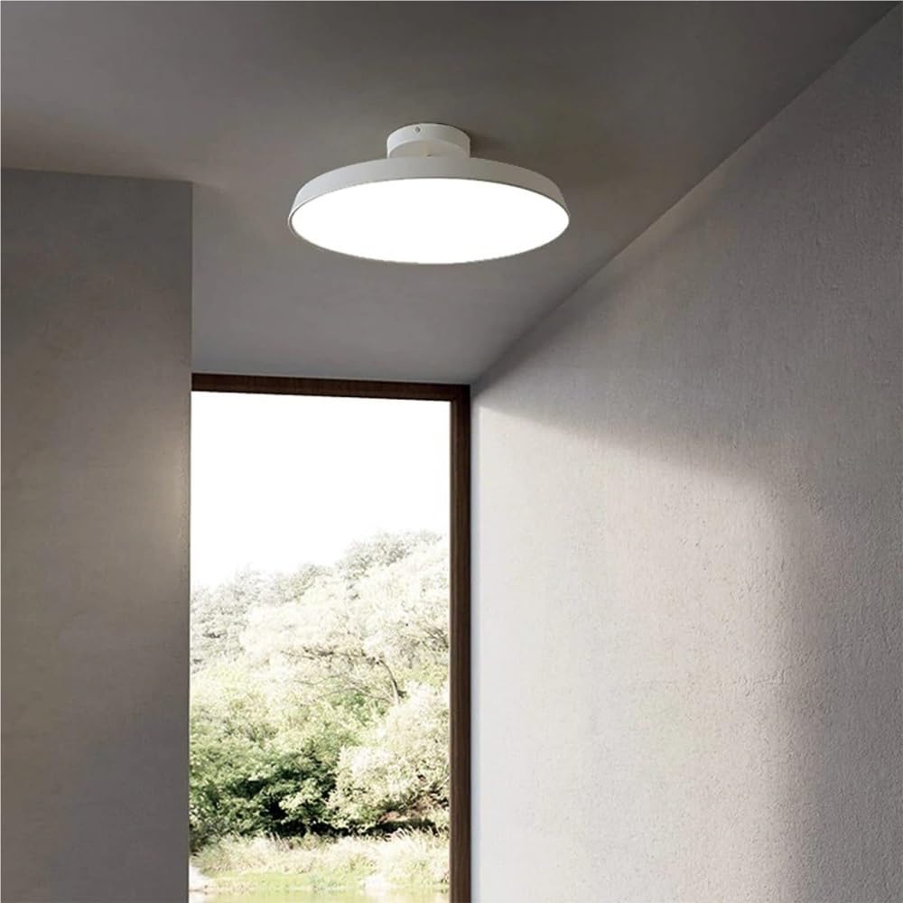 Nordic Aluminiowa Lampy Sufitowa Do Montażu Podtynkowego, Okrągła Oprawa Sufitowa LED Z Możliwością Przyciemniania Do Lamp Sufitowych Do Sypialni, Jadalni(White,30cm/11.8in)