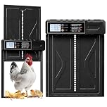 Shikha Extra Large Automatic Chicken Coop Door, Battery Powered Chicken Door with Timer & Manual Control, LED Screen, Anti-Pinch & Low Battery Reminder, IPX45 Aluminum Auto Electric Chicken Flap