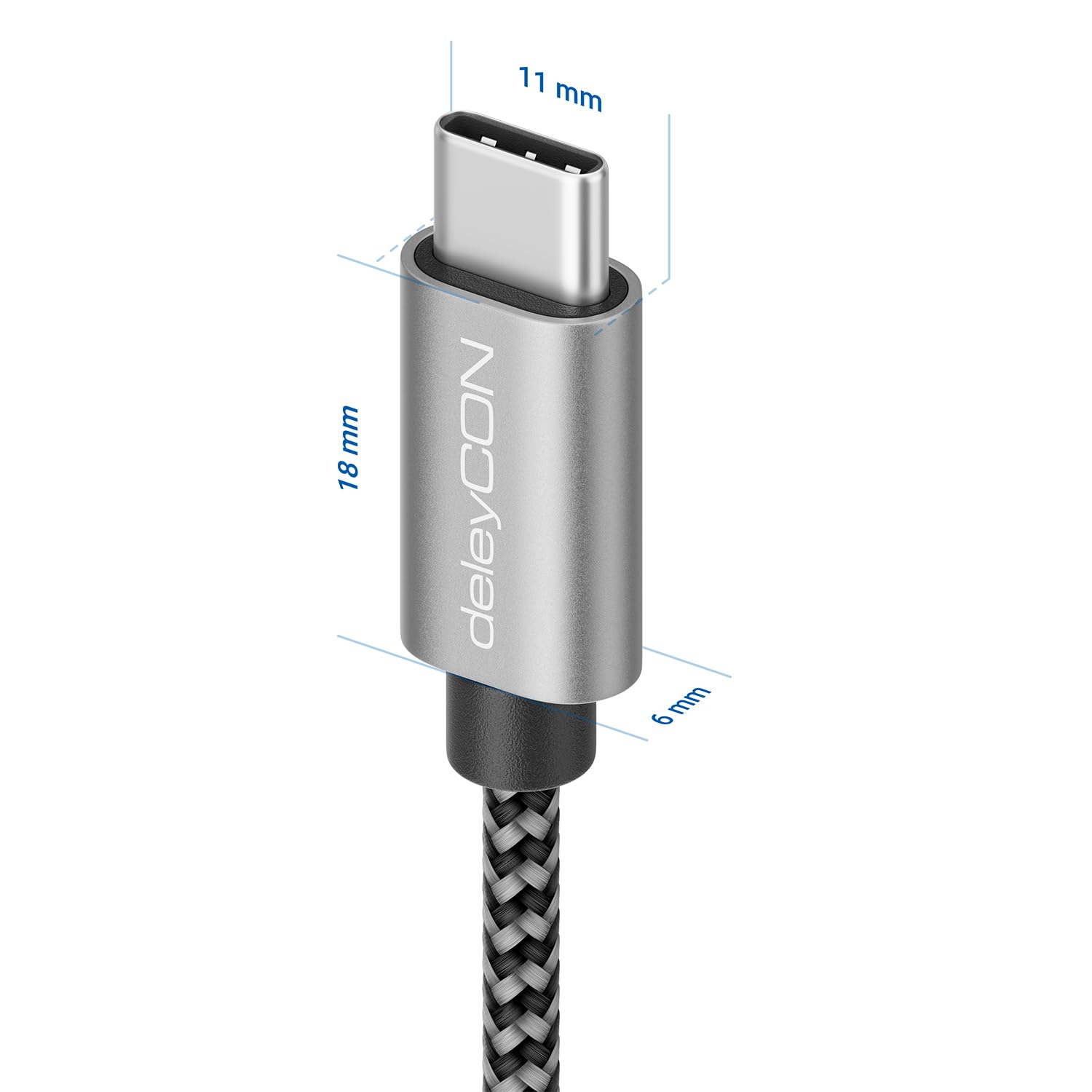 deleyCON Cavo USB C SET PD3.0 (60W Ricarica Rapida) 1x 0,5m 1x 1m 1x 2m Cavo di Ricarica USB-C a USB-C per iPhone 16 15 Pro Max Samsung Galaxy S24 S23 S22 Pixel iPad Pro MacBook Air Tablets Switch PS5