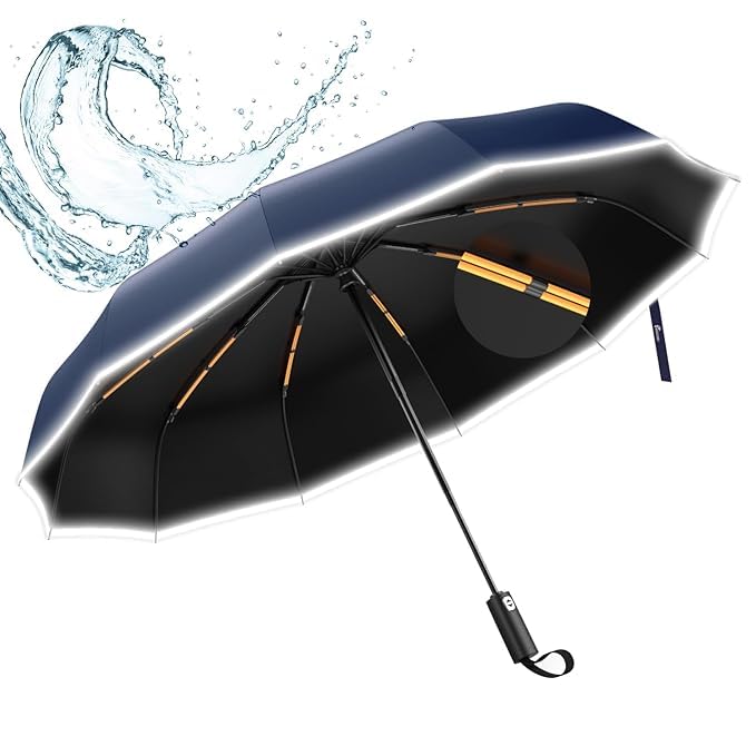Image of G4Free Magic Umbrella for Men - Automatic Large Size Foldable Umbrella with Travel Cover for Man and Women -3 fold Non-Stop Windproof Classics Travel Foldable Protection&Rain Cleaning Girls