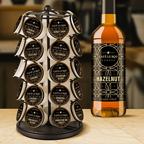 Image of Cafe Le Rou Hazelnut Coffee Syrup 25.4oz Cafe Flavoring Hazelnut,2-pack) *Includes 2 Dispensers*Flavoring for Coffee, Tea and Espresso