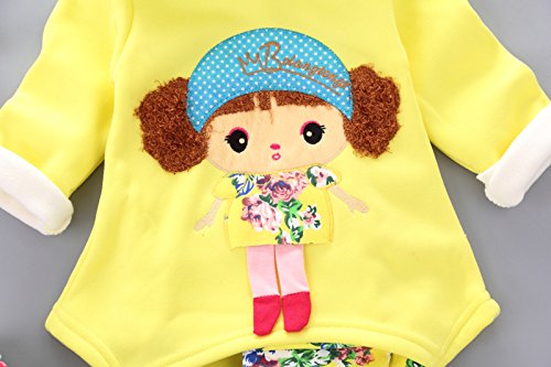 Spring Autumn Winter Little Baby Girls Clothing Set Warm Velvet Hoodie and Pants3