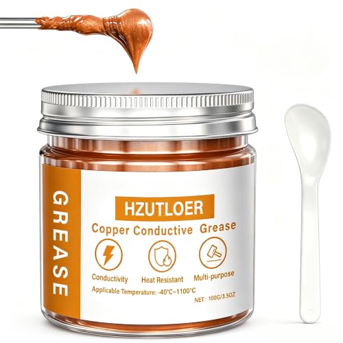 Hzutloer Copper Conductive Grease,100G Anti Arcing Conductive Paste for Automotive,Power Systems,Electronics & Home Appliances - High-Temperature Resistant,Anti-Corrosive