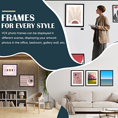 Chunful 8 Pack 16X20 Black Poster Picture Frame Polished Glass Horizontal And Vertical Hanging Display Frame Display Pictures 11X14 With Mat Or 16X20 Without Mat #TOP4