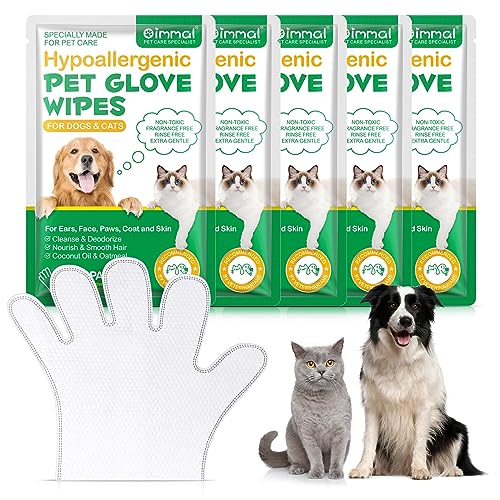 Boxania® 5 Pack Pet Care Wipes for Dogs & Cats, Pet Grooming Glove Wipes for Eye, Ear Body in Pets – Pack of 5