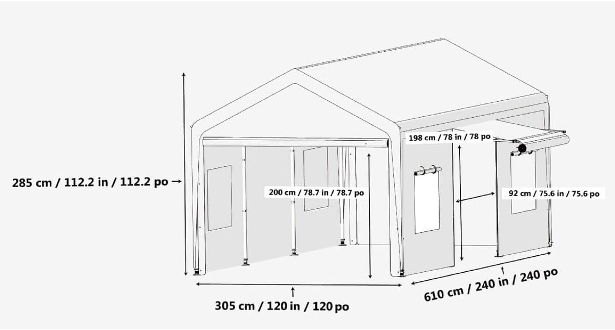 Amazon.co.jp: スチールフレームキャノピー 3m×6m×2.9m : DIY・工具 