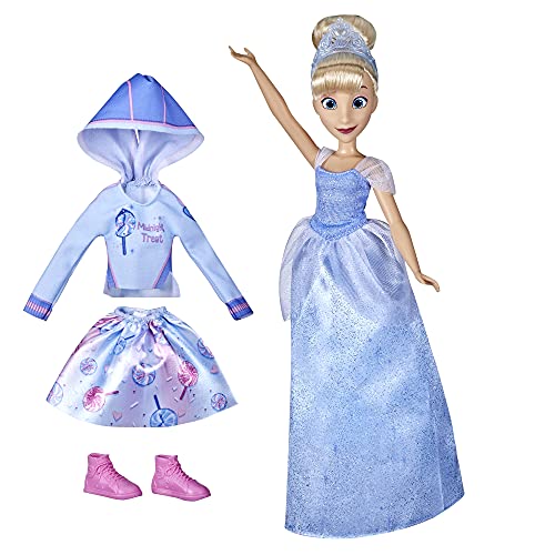Disney Princess Comfy Squad Comfy to Classic Cinderella Fashion Doll with Extra Outfit and Shoes, Toy for Girls 5 Years and Up , Blue