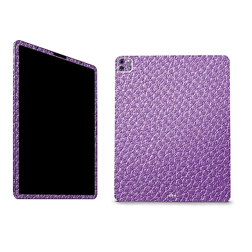 Image of MightySkins Carbon Fiber Skin Compatible With Apple iPad Pro 12.9 inch M2 6th Gen (2022) Full Wrap Kit - Purple Pleather | Protective Durable Textured Carbon Fiber Finish | Easy To Apply | Made in the USA