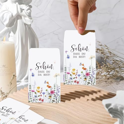 Glamifyr 50 Stück Schön DASS du da bist Samentüten,Samentütchen,Blumensamen Geschenktüten,Saatgut Aufbewahrung,Samenpakete Papiertüten,Gastgeschenke Hochzeit,für Münzen Perlen Samenumschlag(7x10cm)