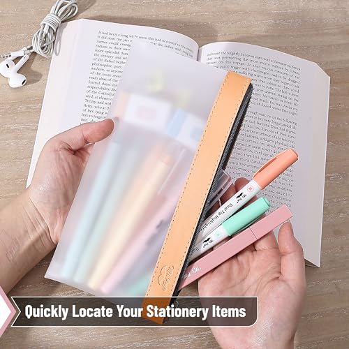 Image of Mr. Pen- Clear Pencil Pouch, 8.50 inchx4.25 inch, 3 Pack, Durable TPU Material | Medium Water-Resistant Pencil Bags with Smooth Zipper, Multipurpose Clear Pouch for Stationery, School, Office