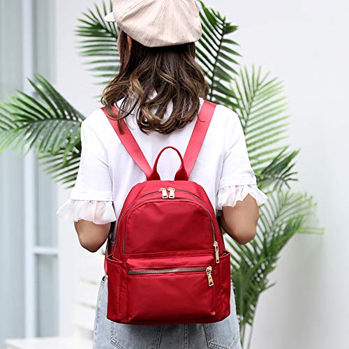 Image of Women's Mini Backpack - Small Nylon Day Pack, Fashion Backpack (Red)