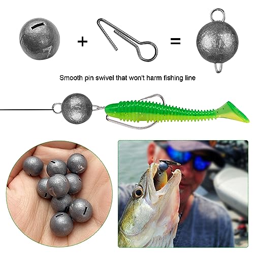 Kit de Accesorios para Cebo de Pesca FREE FISHER 306 piezas con Anzuelos, Pesos, Flotador de Caucho, Jigs, Cuentas y Giro, Caja de Equipamiento para Pescar miniatura 6