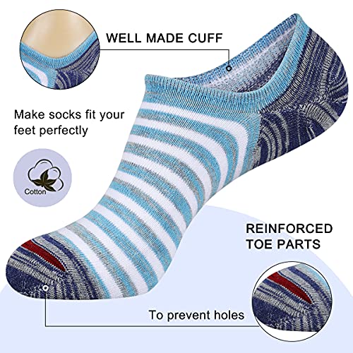 Mens No Show Cotton Socks 8 Pack Low Cut Casual Sock with Non-Slip Grips2
