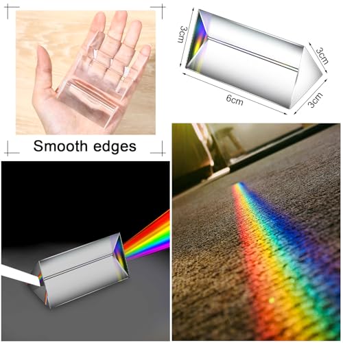 Image of SiliFine 24 Pack Clear Triangular Prisms Bulk 2. 5 Inch Crystal Optical Prisms Glass Physics Teaching Refracted Light Spectrum Rainbow Light Photography Props