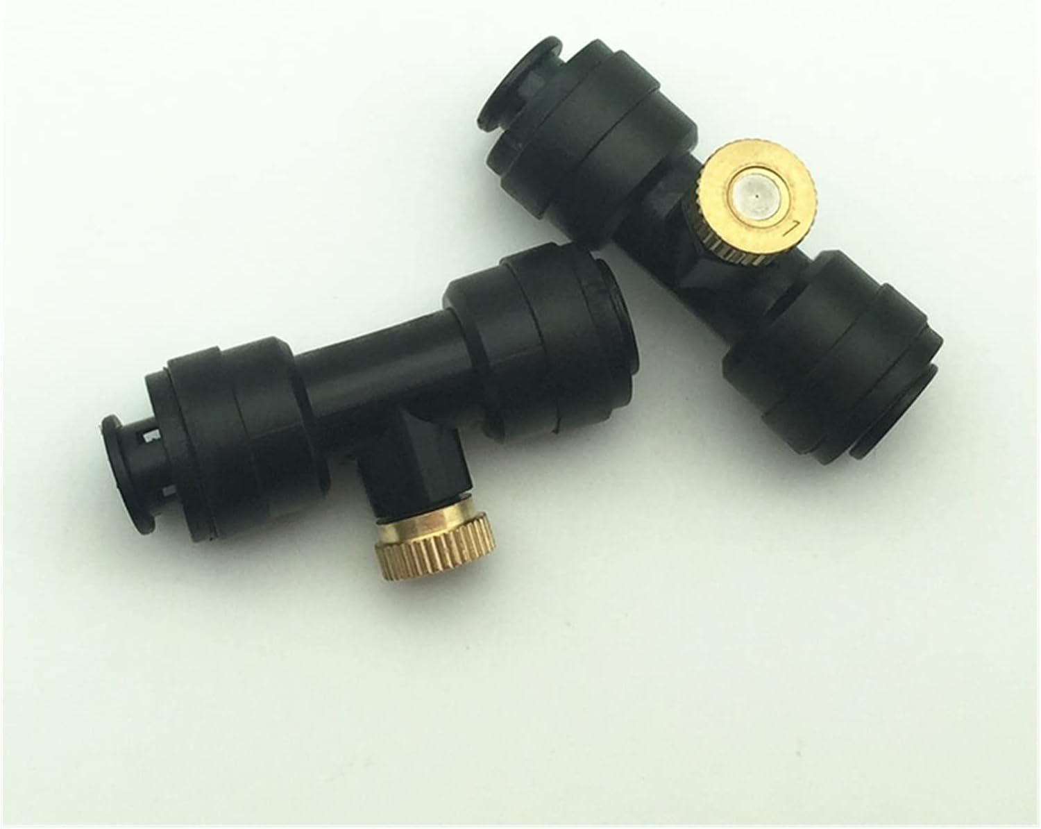 Gardening Irrigation Dripper 10 Pieces of 1/4 Inch Sliding Lock Type Outdoor Atomizing Nozzle Three-Way Water Copper Atomizing Nozzle Cooling System Atomizing Nozzle Kit