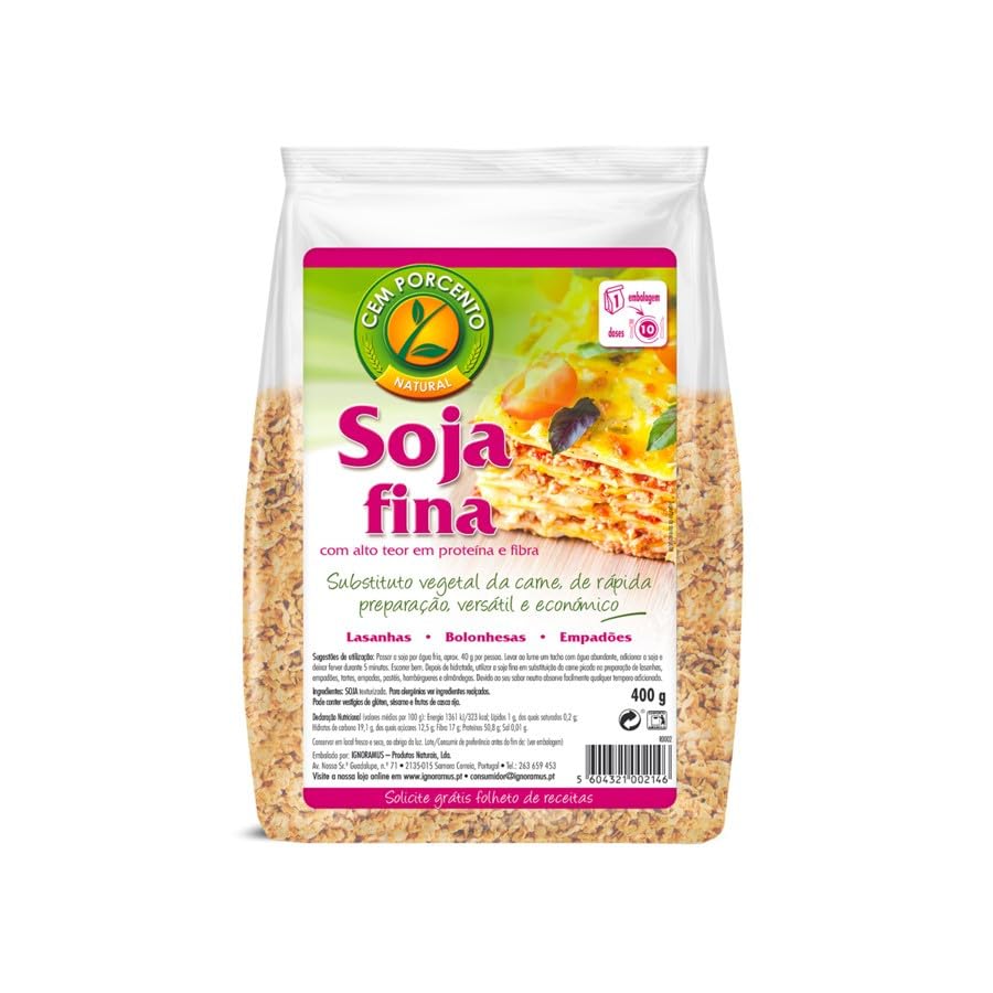 SOJA FINA TEXTURIZADA 400G CEM PORCENTO .