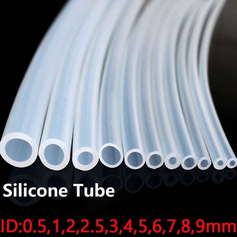 drain hose 3 Meter Transparent Silicone Rubber Hose ID 1mm 2mm 3mm 4mm 5mm 6mm 7mm 8mm 9mm 10 mm O.D Flexible Silicone Tube water pump (Size : 3Meter, Color : ID 1xOD 2mm)