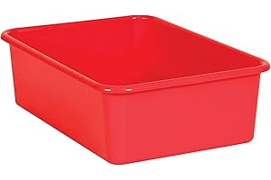 Teacher Created Resources Red Large Plastic Storage Bin
