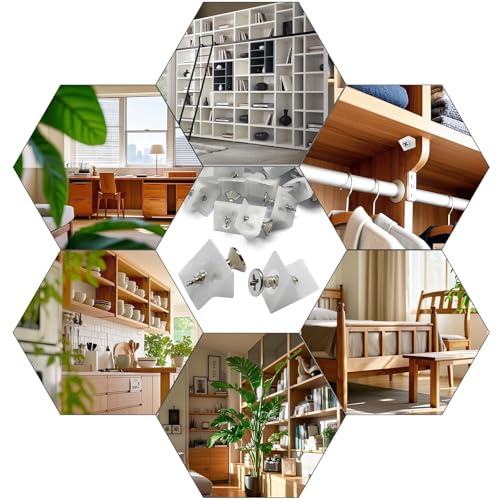 TXXATX Rückwandverbinder 200 Stück Schrankrückwand Befestigung Weiß Schubladen Keile mit Schrauben Rückwandschrauben Schubladenboden Verstärkung für Bücherregale Schubladen Schuhregal Tisch