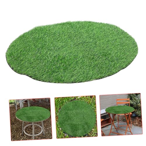 Tapis de gazon artificiel rond 80cm Gatuida pour table de terrasse et jardin - 5