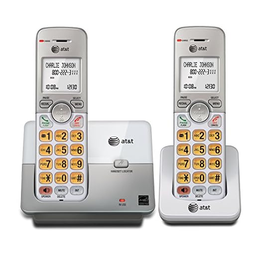 AT&T EL51203 2 Handset DECT 6.0 Cordless Home Phone Full-Duplex Handset Speakerphone, Backlit Display, Lighted Keypad, Caller ID/Call Waiting, Phonebook, Eco Mode, Voicemail Key, Quiet Mode,Intercom