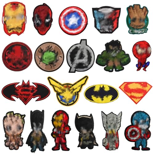 Parches Ropa Termoadhesivos, 20 Piezas Parches Ropa Parches Termoadhesivos para Ropa Tela Termoadhesiva Caliente para Ropa de Niños Jeans Mochila Zapatos Sombreros Pegatinas Niños