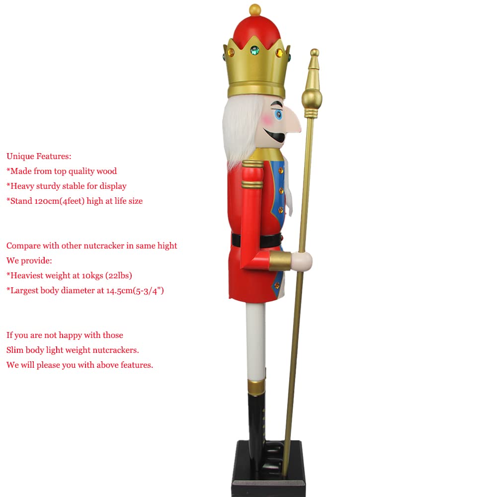 Figurine géante de casse-noisette En bois 4 feet King Red K20.