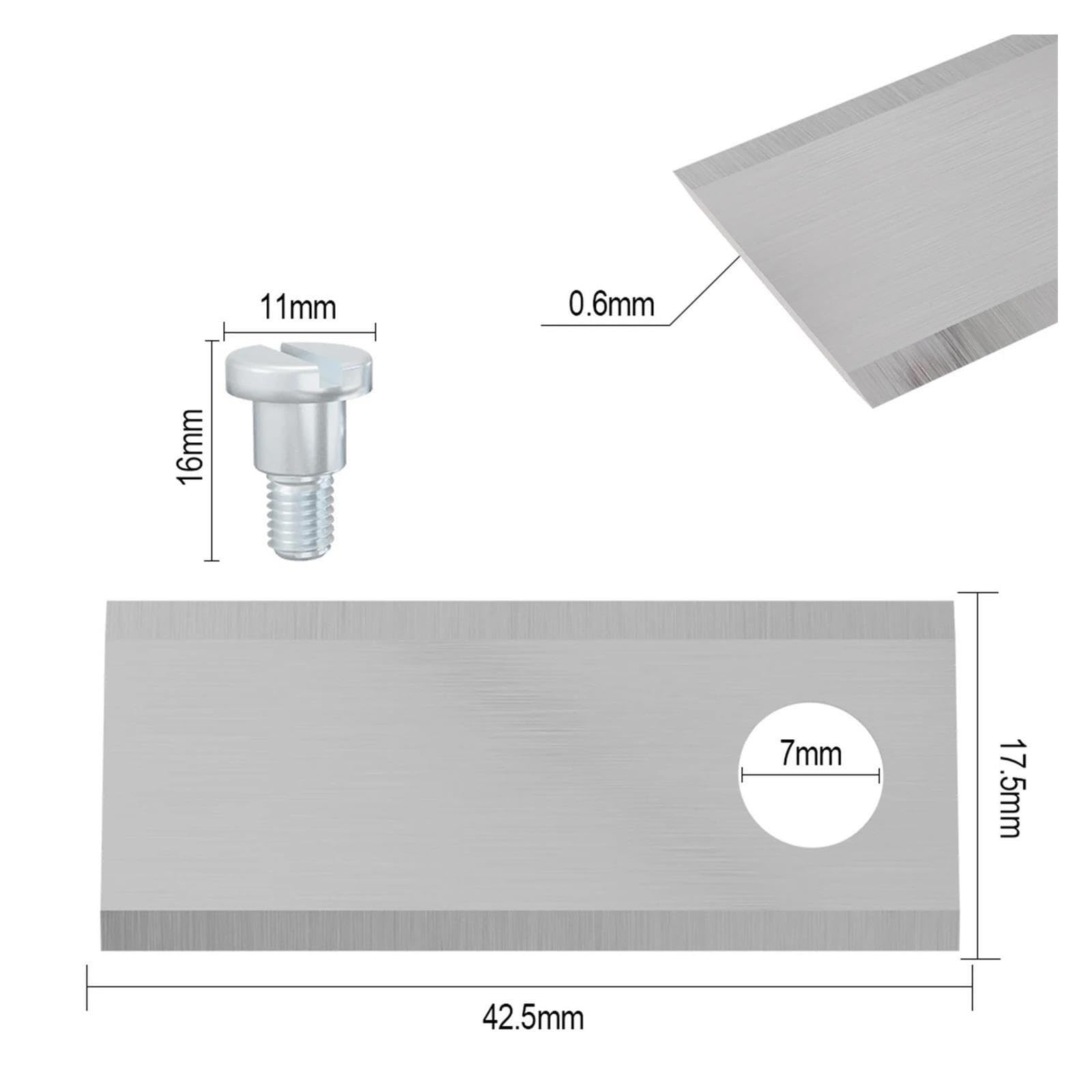 Cuchilla De Cortacésped De Un Solo Orificio Chapada En Titanio De 42,5x17,5mm, Compatible con BIGMOW, Herramientas De Repuesto, Cuchilla De Cortacésped(30pcs Silver)