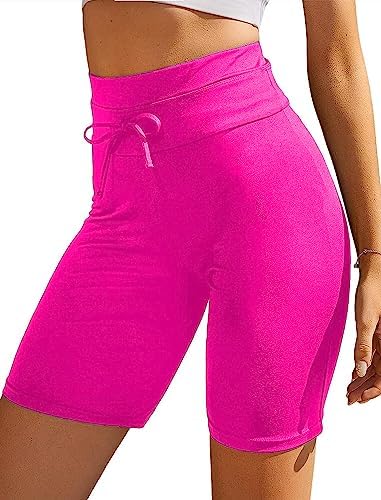 Ekouaer Women’s Board Shorts High Waist Swim Shorts Beach Surf Swimwear Shorts