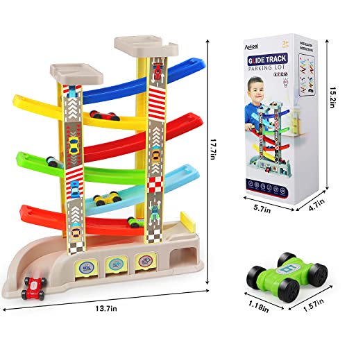 Montessori Toys For 2 3 Year Old Toddlers With 6 Cars & Race Tracks, Garages And Parking Lots, Ramp Racer Toy Gift For Boys Girls Age 18 Months And Up #TOP5